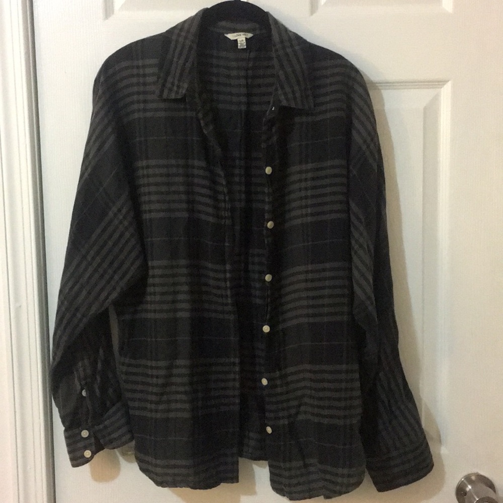 Gray and black flannel.